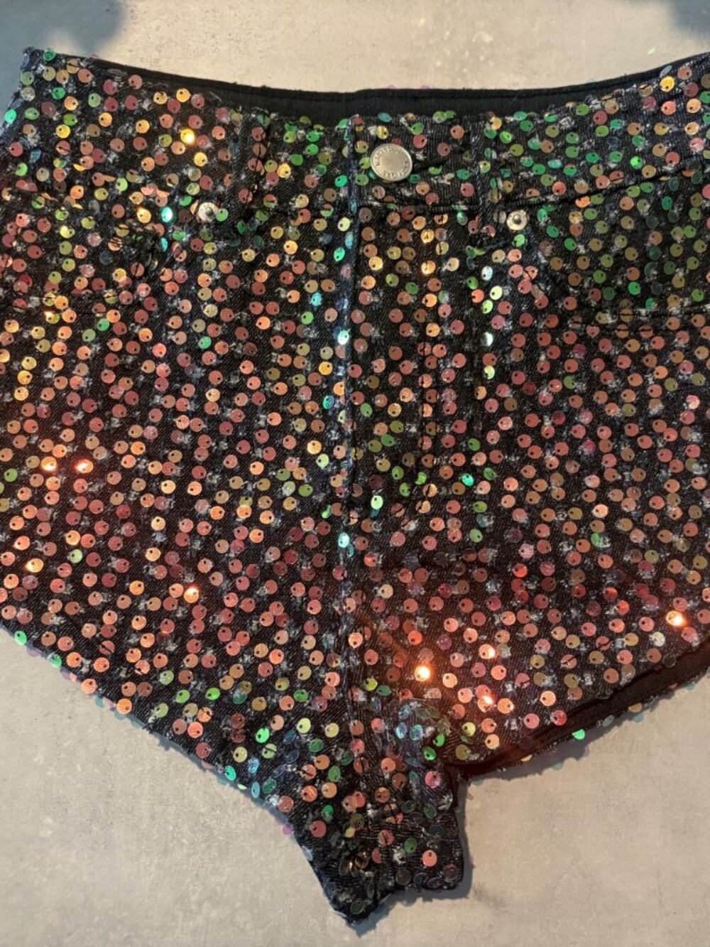 Nasty Gal Sequin Denim Hotpant Shorts